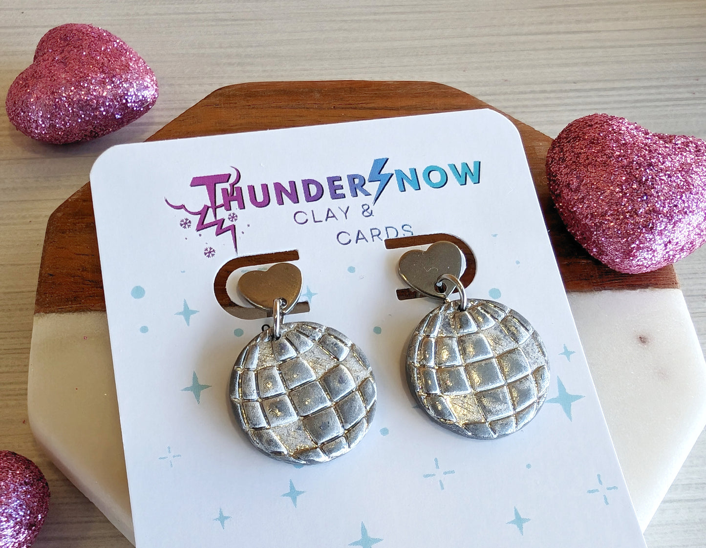 Disco ball earrings