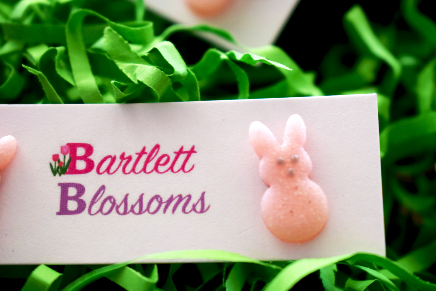 Pink bunny studs