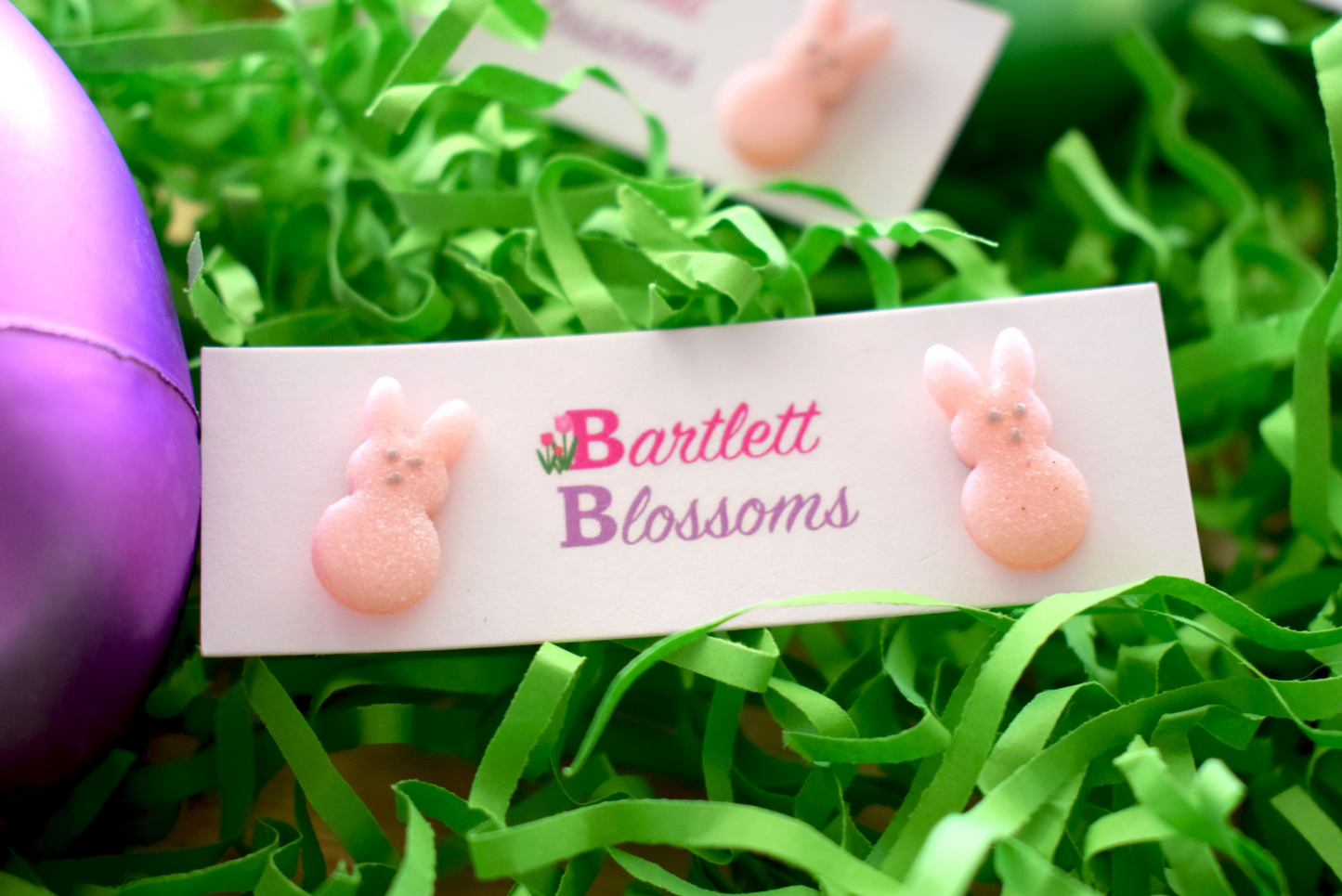 Pink bunny studs