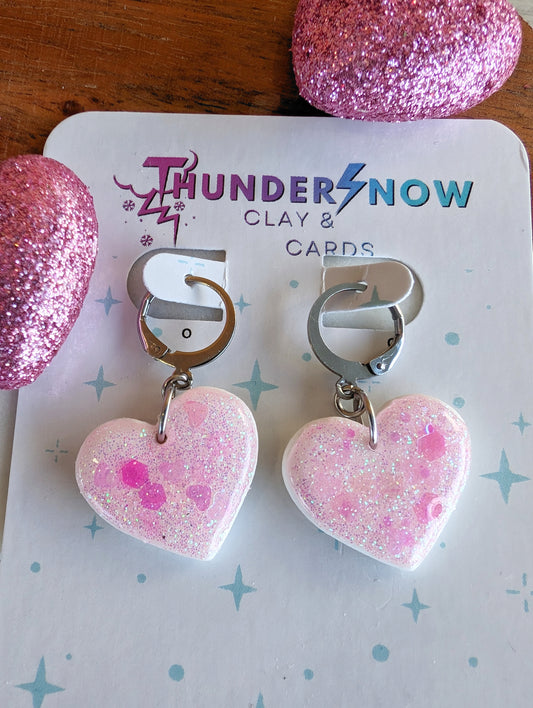 Glitter heart earrings
