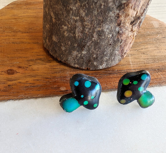 Colour change mushroom earrings